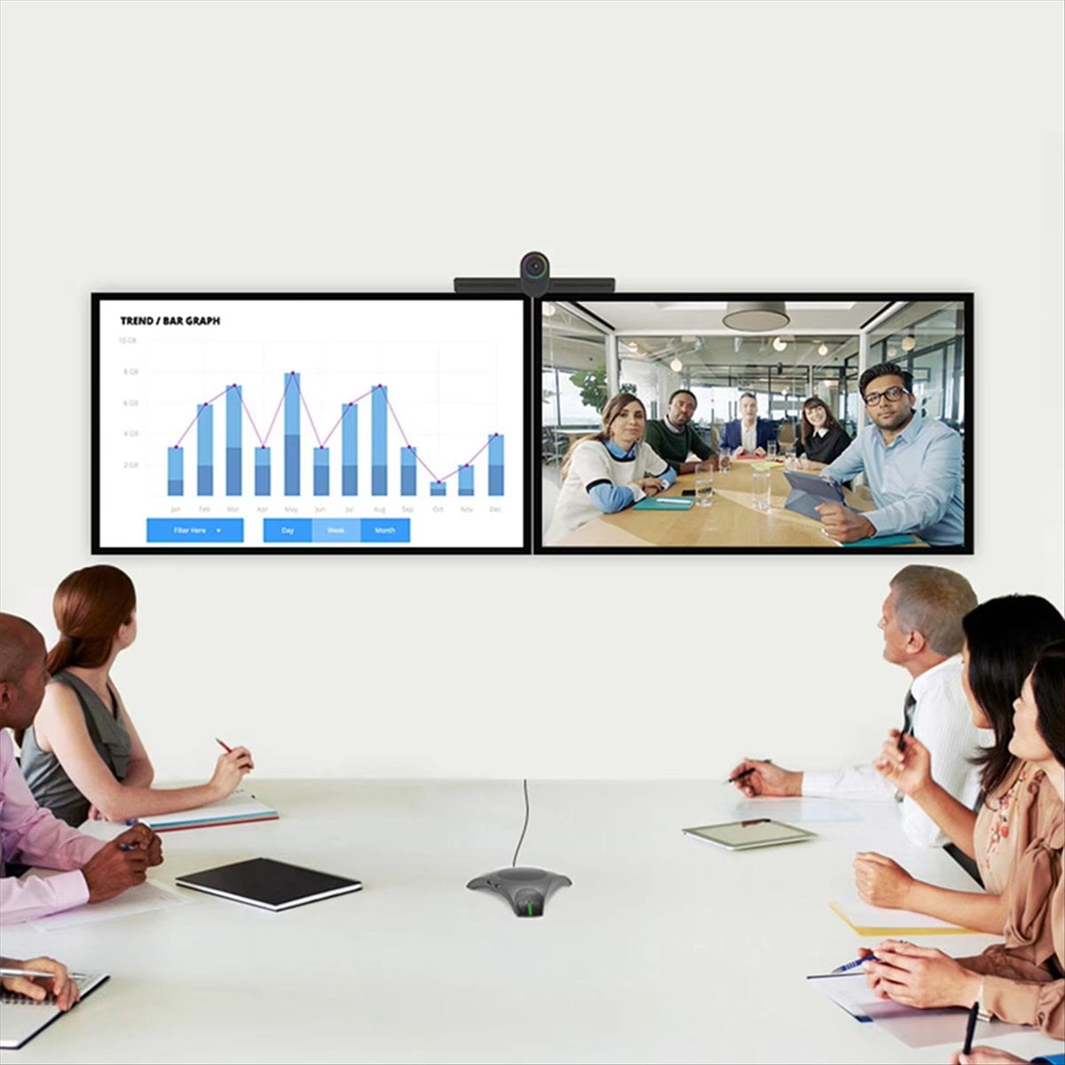 USB Speakerphone Conference Microphone Omnidirectional Computer Mic 360° Voice Pickup with Mute Key
