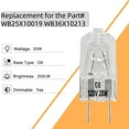 thumbnail image 5 of Microwave Light Bulb for GE Samsung Kenmore Maytag Elite Over The Stove Range Microwave Oven, Night Light/Stove Light Bulb G8 120V 20W Under Microwave Light, Replaces WB25X10019 WB36X10213, 4 Pack, 5 of 6