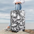 thumbnail image 5 of Cauagu Monochrome Botanical Illustration Print Travel Luggage Cover,Travel Dust-proof Suitcase Cover Softside Suitcase Protector for 18-32inch,Not Included Suitcase, 5 of 8