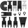 thumbnail image 2 of Grusce 10Pcs Oscillating Saw Blade Set Bimetal Oscillating Multitool Blade Precise Cut Semi Circle Multitool Blade Precision Tooth Saw Blade Oscillating Hook Cutter Blade for Cutting Metal Wood, 2 of 10