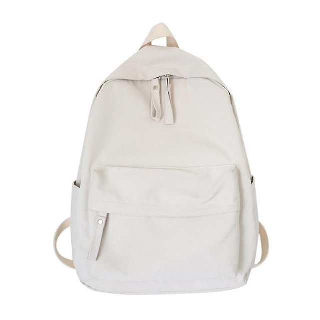 ZHAOCHENG Mochila escolar de color sólido para niñas y niños, mochila de gran capacidad para estudiantes, mochila ligera e impermeable, mochila deportiva de viaje diaria, color blanco