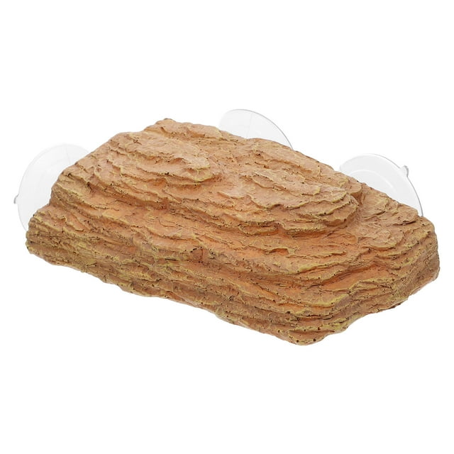 Shisuyan Plateforme en Résine pour Tortue Orange pour Soins des Animaux 1Ensemble 8.7x5.1In