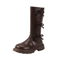 thumbnail image 2 of Willtoo Girls Bow Knee-High Boots With Zipper Fashionable Round Toe Soft Lug Sole Non-Slip Cute Mid-Calf Boots Casual Walking Shoes, 2 of 4