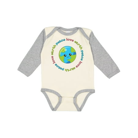 

Inktastic Peace Love Earth Gift Baby Boy or Baby Girl Long Sleeve Bodysuit