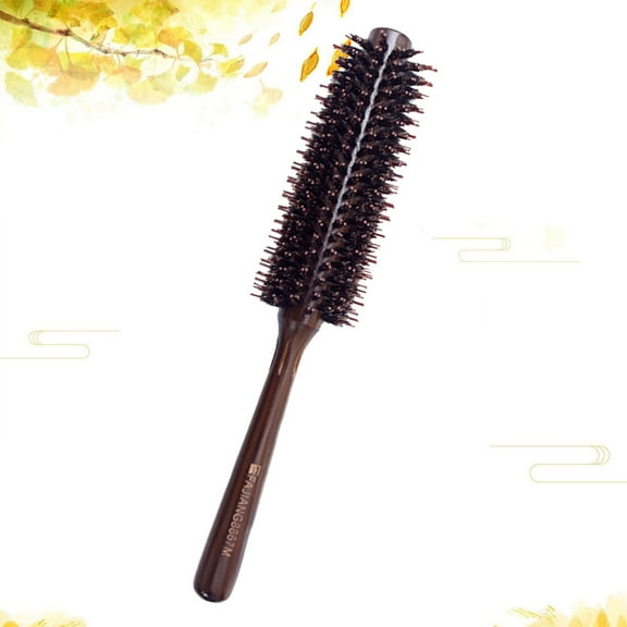 LULULION Wooden Hair Brush with Bristle and Nylon for Shiny Silky Hair Ergonomic Handle for Easy Grip 8.86 Inches
