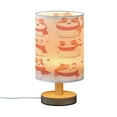 thumbnail image 2 of WOBOGO Chubby Cat with Various Expressions Bedroom Table Lamp USB Power Connector Wooden Base Round Linen Shade For Living Room Desk, 2 of 7