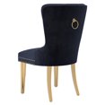 thumbnail image 3 of Chaise, Jeu de 2 en Velours et Métal - Noir, 3 of 7