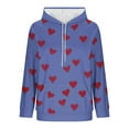 thumbnail image 6 of Enjoytime Womens Hoodies Hearts Printed Long Sleeve Casual Sweatshirt Fall Winter Fashion Trendy Pullover Sweatshirts Blue L, 6 of 6