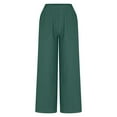 thumbnail image 4 of Lilgiuy Women's Ladies' Solid Color Elastic Waist Cotton And Linen Big Pocket Casual Pants Best Gift for Women, 4 of 5