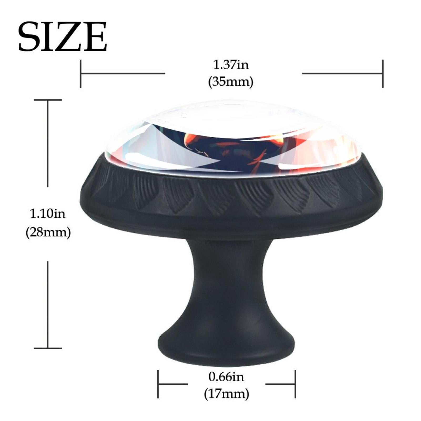 4 Pcs Cow American Flag Knobs for Kitchen Cabinet Cupboard Dresser Bookcase Drawer Pulls Handles Round Home Decor