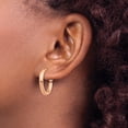 thumbnail image 3 of 14k Rose Gold Hoop Earrings for Women, Polished Round Design with Hinged Clasp, Lightweight Classic Style for Everyday Wear or Special Occasions, 3 of 6
