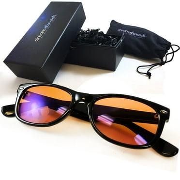 Dream Elements Anti Blue-Light Glasses - UV400 Blue Light Blocking Glasses -- Improve Sleep - Reduce Eye Strain & Fatigue - Lightweight - Durable - Scratch Resistant - Amber Tint