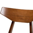 thumbnail image 5 of Baxton Studio Pearson Mid-Century Modern Transitional Light Grey Fabric Upholstered and Walnut Brown Finished Wood 5-Piece Dining Set with Faux Marble Table, 5 of 9