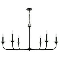 Capital Lighting 448961 Presley 6 Light 49" Wide Candle Style Chandelier - Black