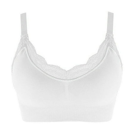 Pavied Nursing Bras Wireless Bras Seamless Bras Plus Size Version Pregnant Before Opening Maternity Sports Pregnant Tube Top Wireless Seamless Breast Feeding Bra Womens Bras Clearance White 2XL
