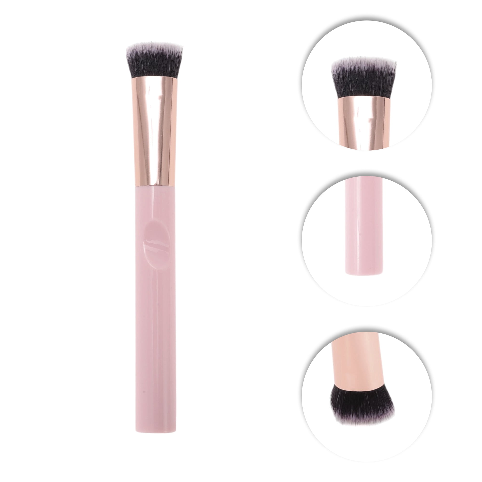 Unique Bargains 1 Pc Durable Straight-angle Foundation Brush Pink
