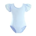 thumbnail image 5 of Stelle Girl's Ruffle Cap Sleeve Classic Ballet Leotard,Toddler Ballerina Gymnastic Outfit Outfits Basic Dance Leotard,Blue,8 Years, 5 of 7