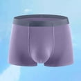 thumbnail image 2 of Mens Underwear Briefs Color Block Underwear Mid Elastic High Waisted Slim Fit Briefs Boxers Men Dark Purple XXXXL, 2 of 3