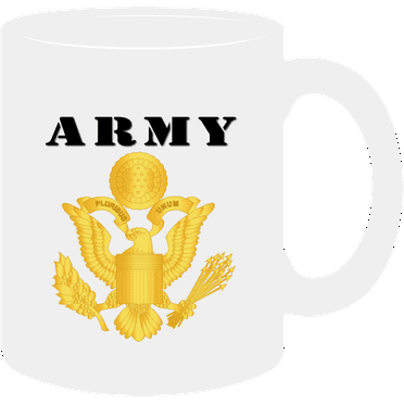 White, 11 Oz,  Coffee Mug - Army - Army Eagle w Txt