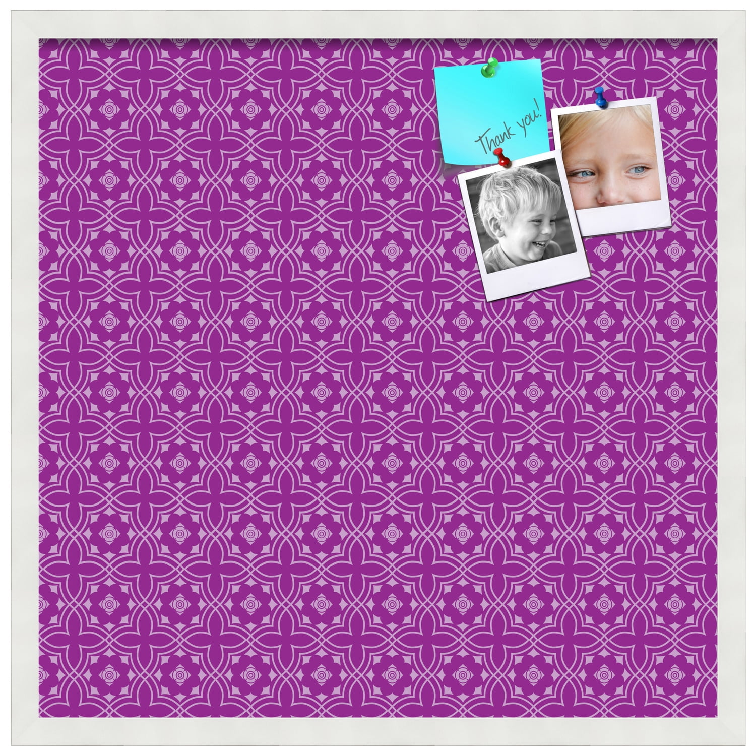 PinPix ArtToFrames 22x22 Custom Cork Bulletin Board    Poster Board Has a Fabric Style Canvas Finish, Framed in Satin White Frame (PinPix-595)