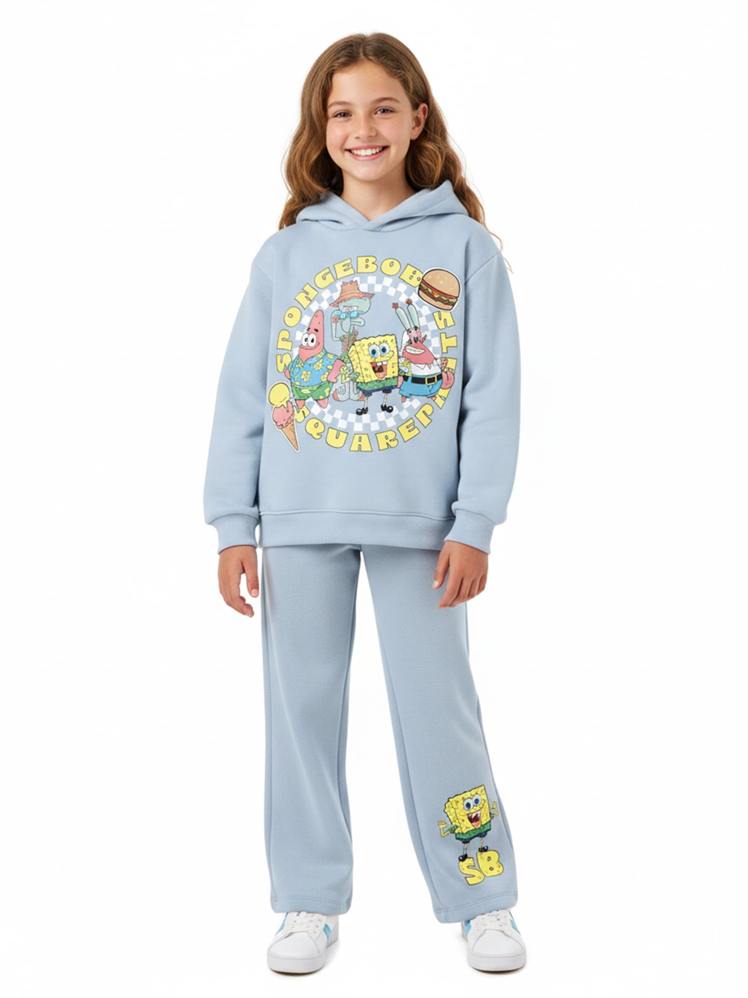 SpongeBob SquarePants Girls and Big Girls Eats Treats Graphic Sweatpants, Sizes 4-16