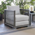 thumbnail image 2 of Modway Aura 15.5" Rattan & Fabric Outdoor Patio Armchair in Gray/White, 2 of 8
