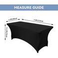 thumbnail image 4 of Funda para muebles de patio, cubierta de mesa de spandex elástica de 4 pies para mesas plegables, mantel ajustable rectangular sin arrugas para fiesta, negro, 1 pieza, 4 of 5