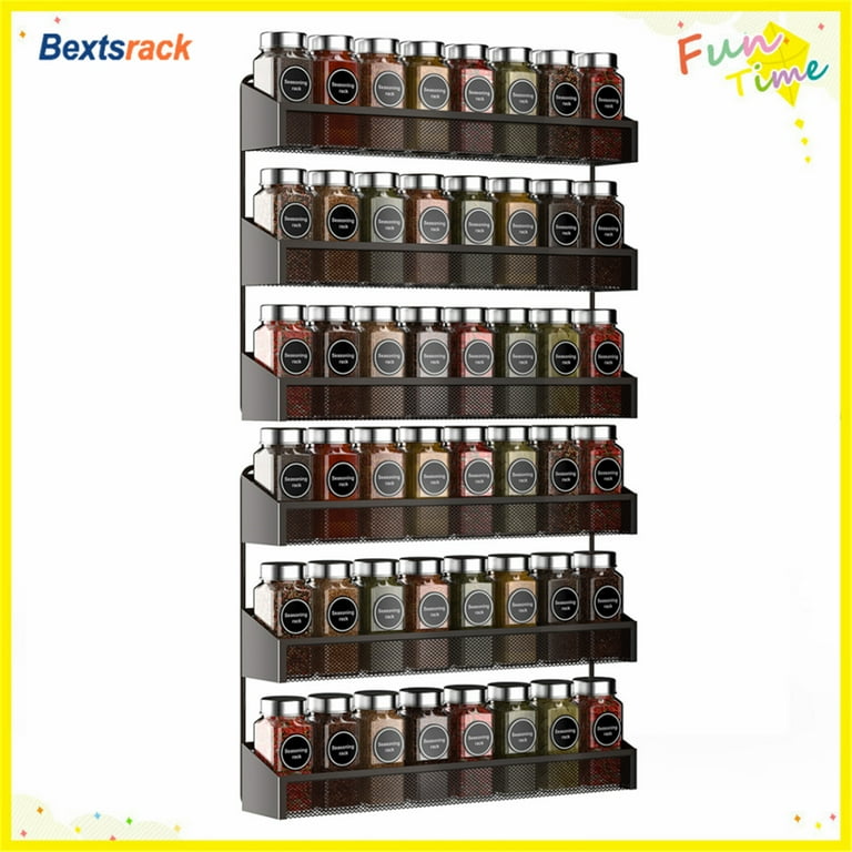 Bextsrack 2 PCs 3 Layer Wall Mount Spice Rack for Kitchen Silver