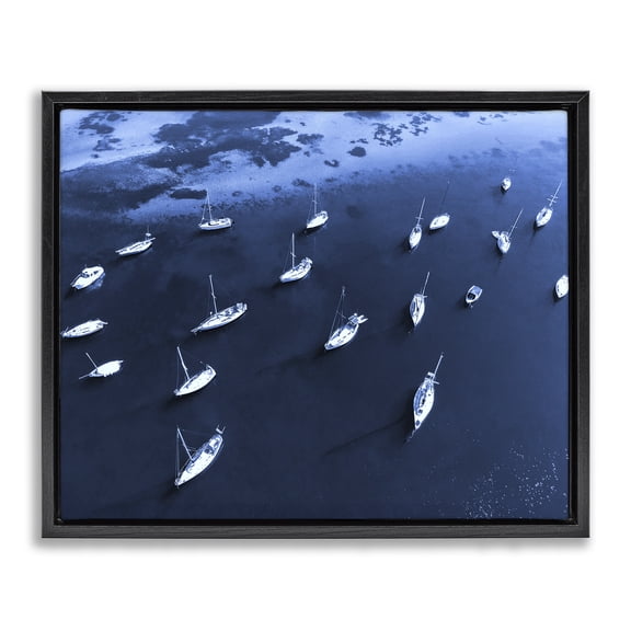 Stupell Industries Contemporary Black Floating Frame Canvas Art, 21 x 17, by Lil' Rue