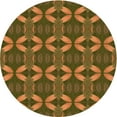 thumbnail image 1 of Ahgly Tapis Rond Lavable en Machine Intérieur Transitionnel Brun Bronze Foncé, 4 Pieds Rond, 1 of 7