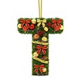 thumbnail image 1 of Adornos navideños personalizados para el árbol | Colgantes con monograma de 26 letras y diseño de gorro de Papá Noel, 1 of 5