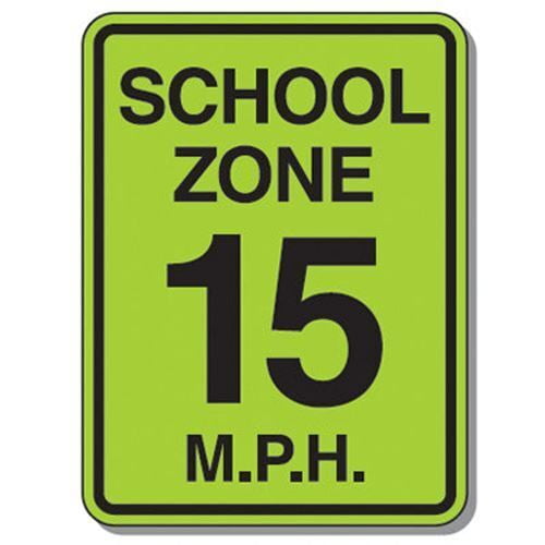 Size: 16" x 12" - School Zone Speed Limit Metal Signs