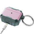 thumbnail image 3 of For Apple AirPods 3 (2021) Heavy Duty Tuff Hybrid 2 in 1 Shockproof Full Protective Case Hard PC TPU Cover with Carabiner Cover ,Xpm Phone Case [Pink / Teal], 3 of 6