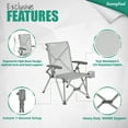 thumbnail image 3 of SUNNYFEEL Ergonomic High-Back Camping Chair - 1 Second Folding Chair with 500lbs Capacity, Breathable Back Support for Outdoor, Lawn, Hiking, Fishing (Grey), 3 of 7