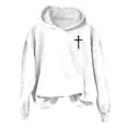 thumbnail image 4 of Graphic Hoodies for Women Slouchy Winter Clothes Long Sleeve Hooded Sweatshirts Drop Shoulder Fashion Clothing Cross Print Fleece Pullover Casual Oversized Fall Outfits for Women, 4 of 4