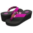 thumbnail image 2 of Floopi Womens High Heel Thong Flip Flop Wedge Sandals w/ Comfort Yoga Mat Footbed, 2 of 6