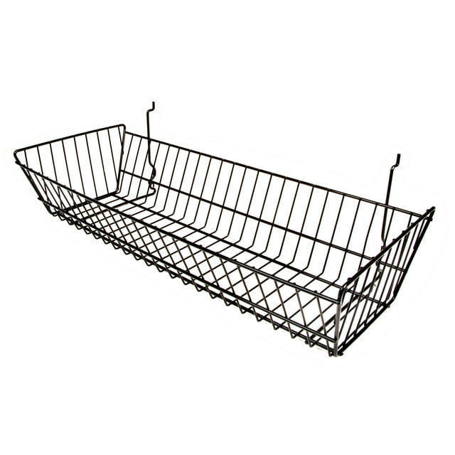 24"W x 10"D x 5"H Double Sloping Basket - Black Color,Pack Size - 6