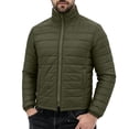 thumbnail image 4 of Ceisia Men Solid Stand Collar Quilted Puffer Jacket Full Zip Lightweight Warm Outer Coat For Fall Winter Outdoor Travel Daily Commute Gift, 4 of 7