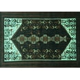thumbnail image 1 of Ahgly Company Machine Washable Indoor Rectangle Persian Turquoise Blue Traditional Area Rugs, 7' x 9', 1 of 4