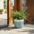 thumbnail image 4 of Ordivic 10 Inch Blue Ceramic Planter with Drainage Hole – Large Round Flower Pot for Monstera, Fiddle Leaf Fig, Outdoor Gift, 4 of 7