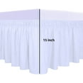 thumbnail image 7 of Siloon Wrap Around Ruffled Bed Skirt with Adjustable Elastic Belt - 15 Inch Drop Easy to Put On, Wrinkle Free Bedskirt Dust Ruffles, Frame Cover for Queen, King and C-King Size Beds, White, 7 of 7