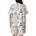 thumbnail image 6 of Fuzoiu Eiffel Tower Print Women's Short-Sleeved Pajama Set,Lounge Sleepwear Set,Womens Pajama Sets 2 Piece,Button-Up Top and Shorts with Pockets-Medium, 6 of 7