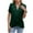 Green, variant on Women's Summer Tops V Neck Short Sleeve Shirts Spring Summer Wrap Ruched Tops Solid Flowy Tunic Blouses Anniversary Gifts for Women Green L