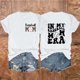 thumbnail image 2 of Camisetas de Manga Corta para las Mujeres Carta Impresa Doble Cara Suelta Tee, Casual Vintage Verano Top Mujeres, 2 of 3