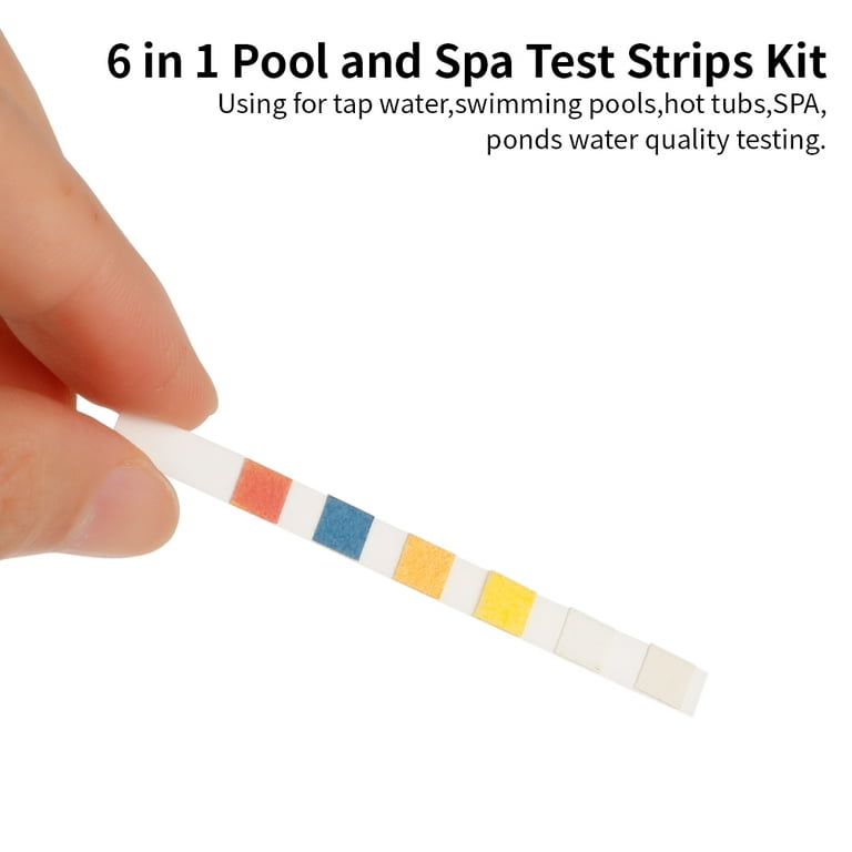 RUNBO Pool Test Strips 4-in-1 (100 Count) – Ideal for Swimming Pools, Spa,  Hot Tub, Jacuzzi – Easy and Accurate Test for Free Chlorine, Bromine, Total