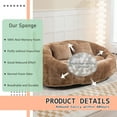 thumbnail image 3 of MOONMISS Chenille Durable Comfort Lounger High Back Bean Bag loveseat Lazy Sofa-Coffee, 3 of 8