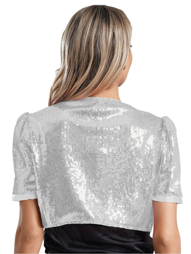silver shrugs and boleros for evening dresses Evening Dresses Silver Shrugs And Boleros Chiffon Bolero Jacket By Eva Fashion 3277 White 3XL