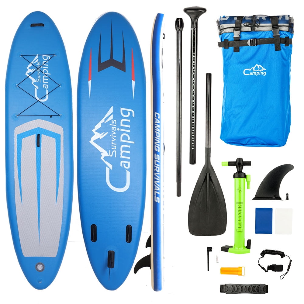 Youth Adults Beginner Inflatable Stand Up Paddle Board Non-Slip Wide Deck with Premium SUP Accessories & Backpack Bottom Fin Adjustable Paddle Leash 