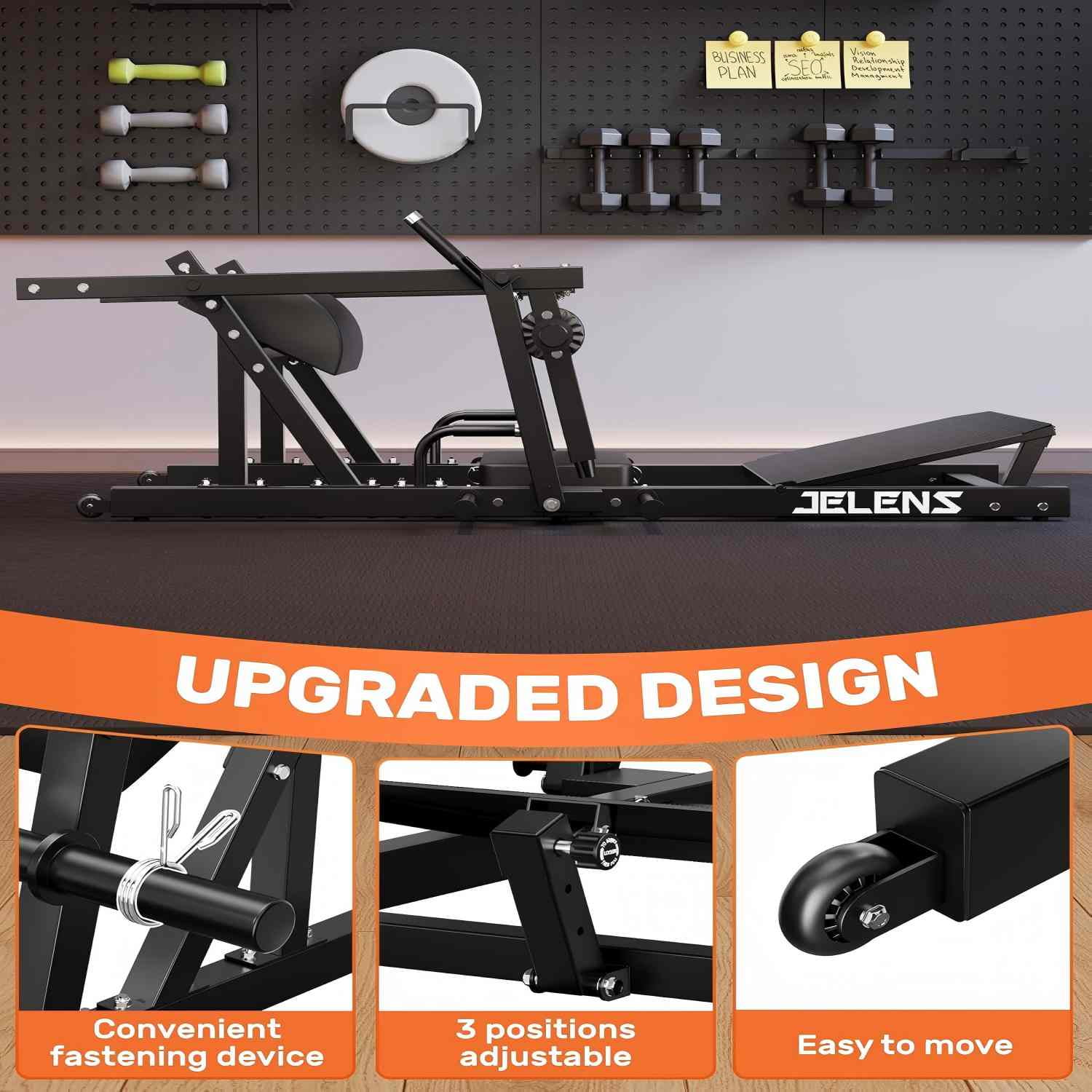 FORGEMUS Hip Thrust Machine,800LBS Glute Bridge Machine with Weight Holder,Duty Glute Bridge Adjustable Footboard for Home Gym