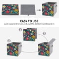 thumbnail image 6 of Collapsible Oxford Fabric Storage Cubes with Handles, Large Mid Foldable Oxford Cloth Bins Set of 2/6, Closet Organizers - Colorful Ditsy Floral Print Christmas Tree-2, 6 of 6